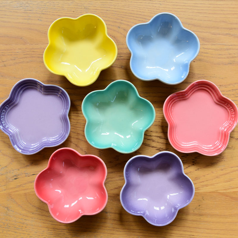 出口法国马卡龙色系梅花碗樱花造型小碗酱料碟点心碟小菜碗烤碗