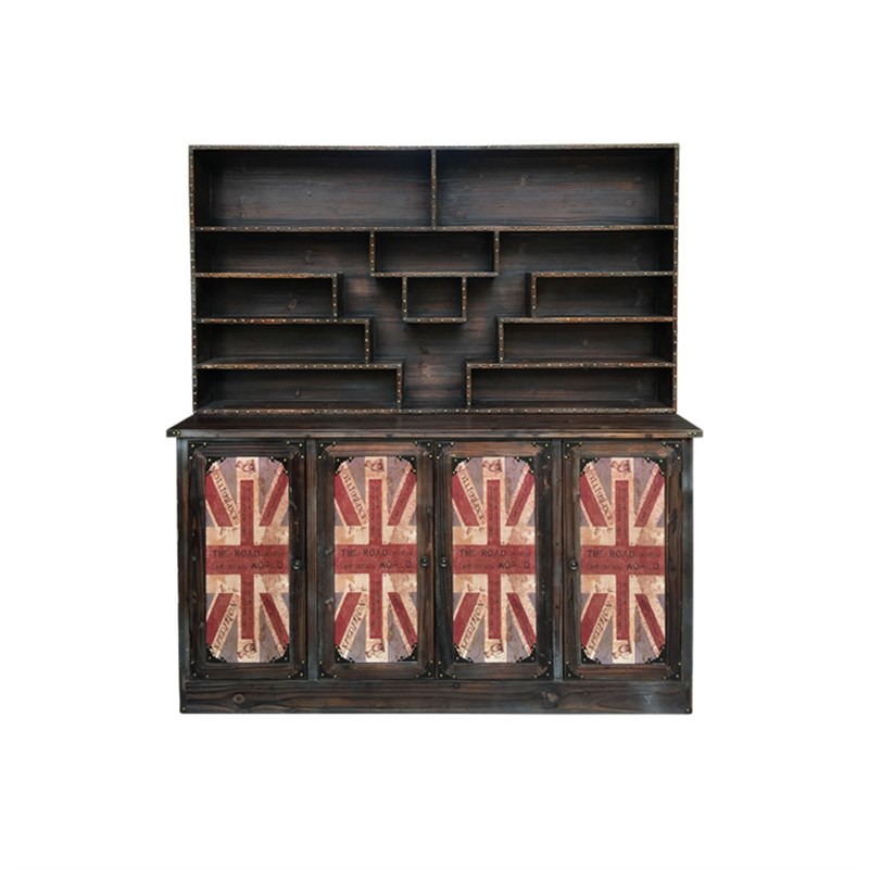 极速美式实木复古化妆品展示柜美甲店美容院橱窗精品柜货架展示架