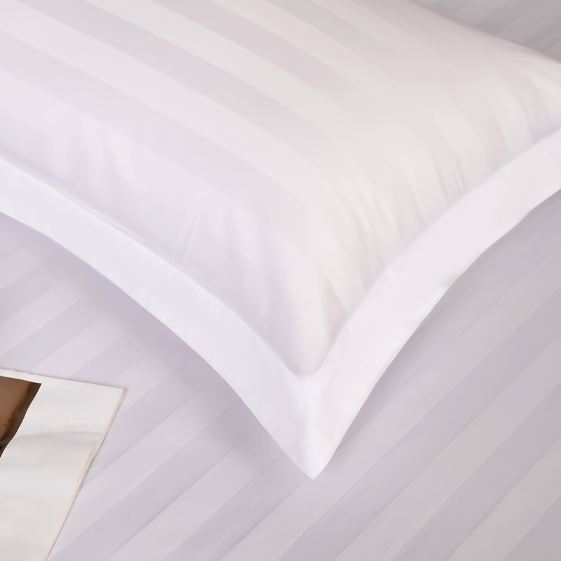 酒套店宾馆芯床上用品枕套厚加密加白套色条纹枕头枕宿民专用