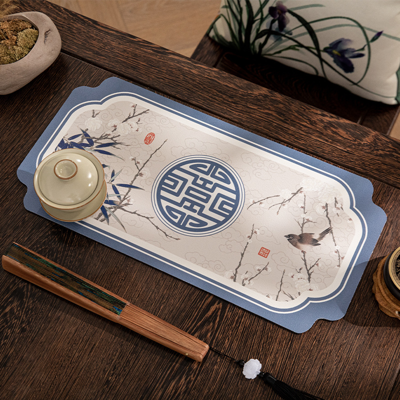 中式禅意茶席硅藻泥吸水茶桌垫中国风防水防烫大桌垫餐垫茶道垫子