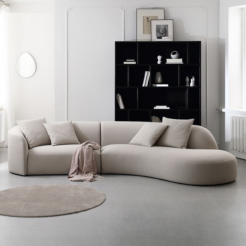 北欧意式现代简约轻奢沙发弧形风格港式样板房设计师网红客厅家具