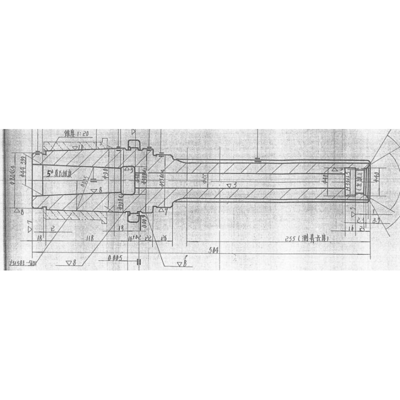 重庆机床厂滚齿机配件Y3180H滚齿机滚刀箱主轴6-70×16 L504
