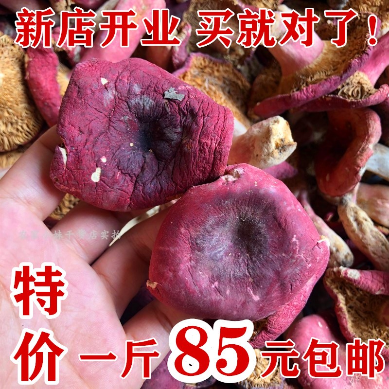 无干燥剂野生大红蘑菇非福建武夷山红菇蕾小红菇菇丁干货500g包邮