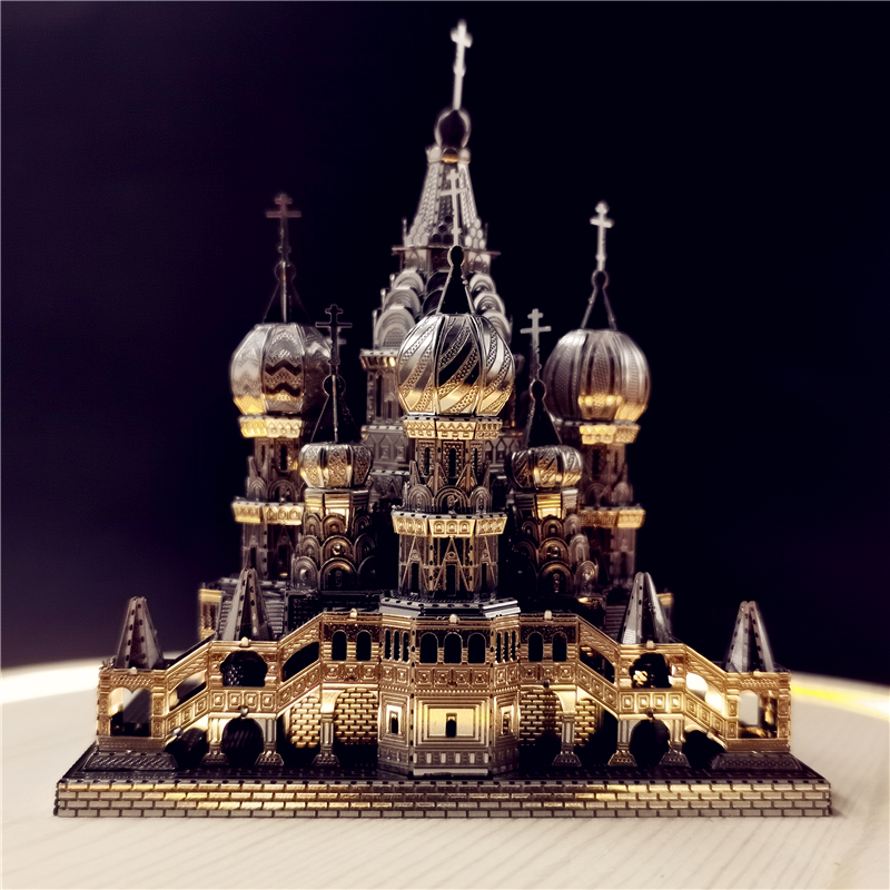IRON STAR瓦西里教堂模型巴黎圣母院3D立体金属拼图成人减压玩具