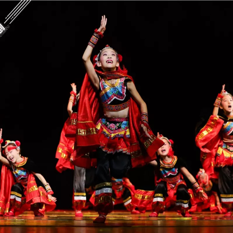 新款第十届小荷风采暖洋洋舞蹈演出服儿童少数民族服装女中国风表