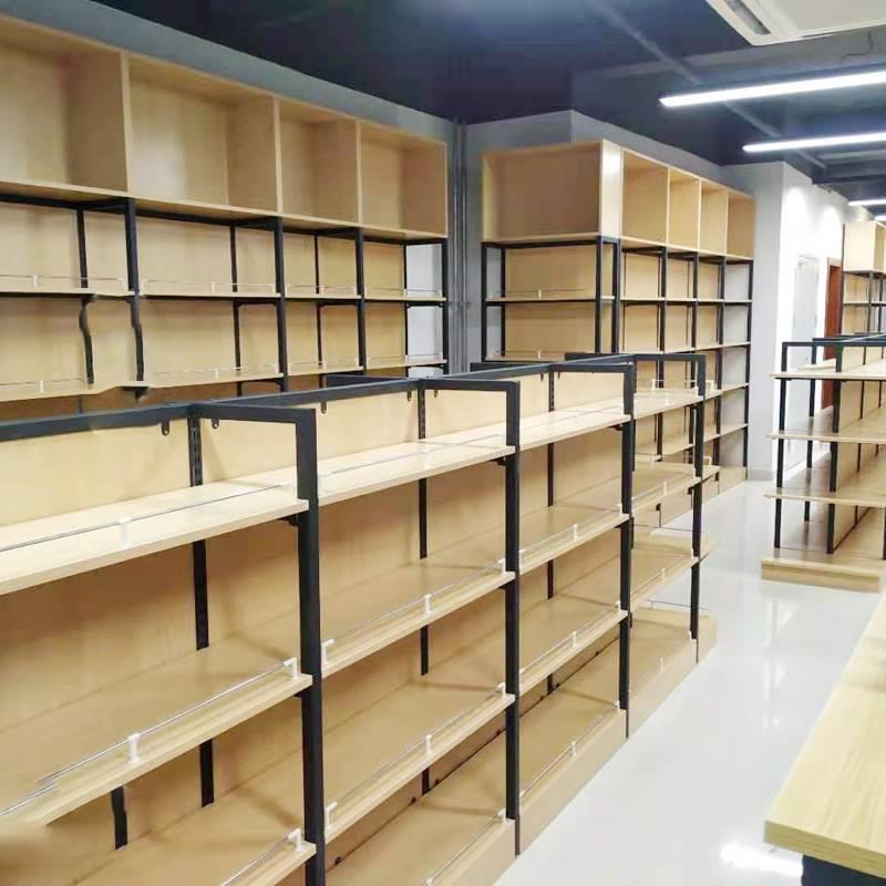 书店钢木货架厂家文具店展示架单双面展示书架办公用品货架