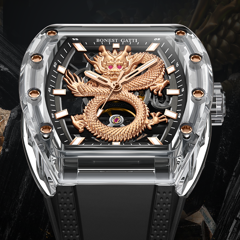 德国布加迪手表龙年金龙霸气全自动机械表轻奢贵气机械手表男款