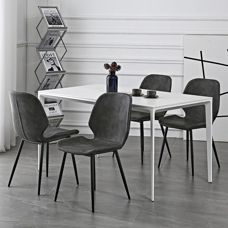 北欧餐厅轻奢餐椅家用现代简约餐桌椅子皮书桌凳子靠背复古化妆椅