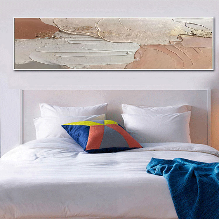 侘寂风立体卧室床头挂画装饰画抽象艺术主人房间挂画温馨酒店壁画