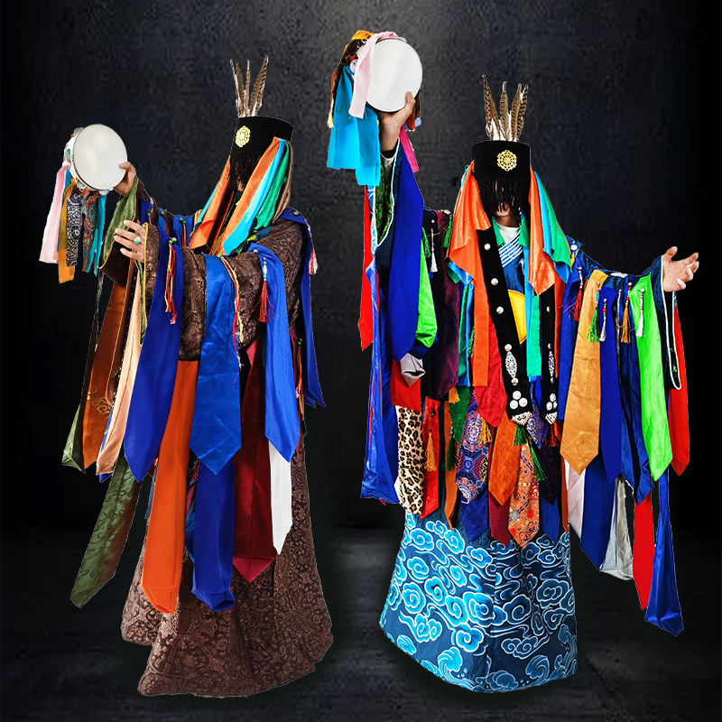 蒙古草原文化艺术节传统服饰创意造型长袍舞蹈演出道具个性化定制