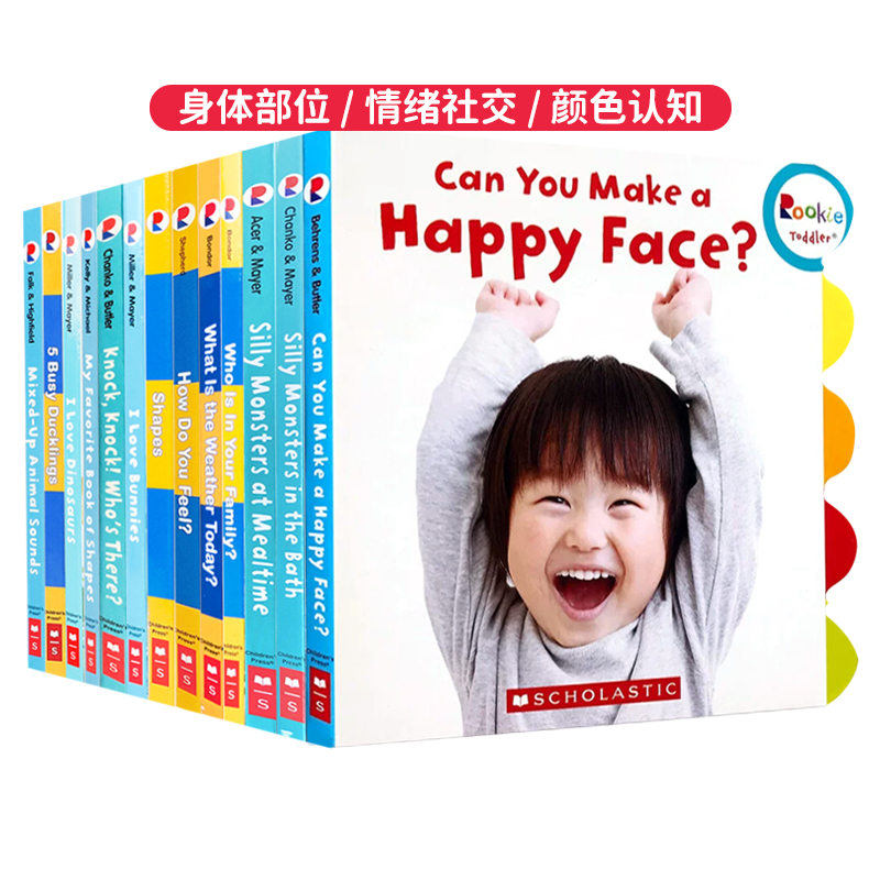 140元6件蒙氏早教启蒙绘本英文原版Rookie Toddler: How Do You Feel学乐can you make a happy face情绪管理儿童撕不烂安静书