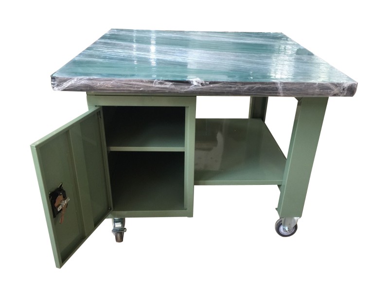 重型工作桌多功能操作r台物料打包桌单开门工具柜带轮工作桌苏州