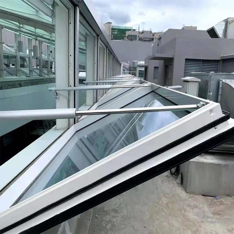 北京定制铝合金手动天窗阳光房玻璃顶阁楼采光井电动平移上门安装