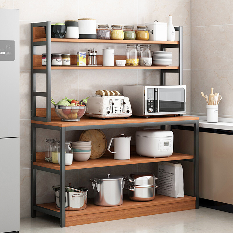 厨房置物架落地式多层多功能收纳架子微波炉烤箱碗碟柜子大储物架