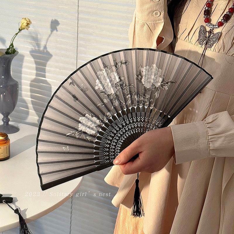 推荐夏季古风扇子折扇中国风古典汉服舞蹈随身携带折叠中式古装小