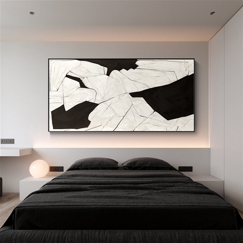 黑白灰抽象装饰画简约艺术客厅走廊过道挂画竖款壁画沙发背景墙画