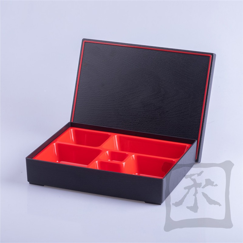 餐厅日式五格便当盒送餐盒分餐盒寿司盒套餐盒饭盒加厚耐用小号