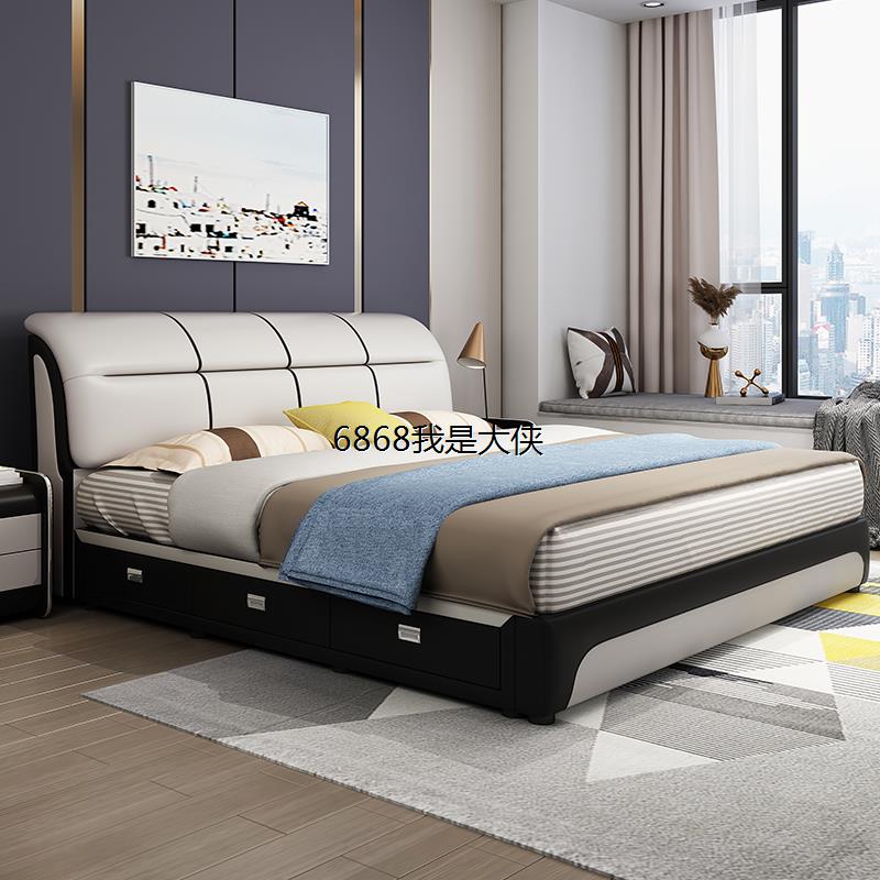 香港澳门包邮现代简约软体床储物皮艺床1.8米双人床1.5大小户型皮