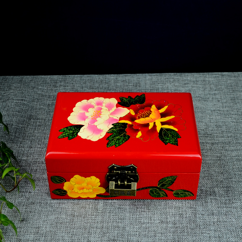 民间特色手工艺品漆器首饰盒珠宝收纳盒结婚嫁妆中国风小礼品