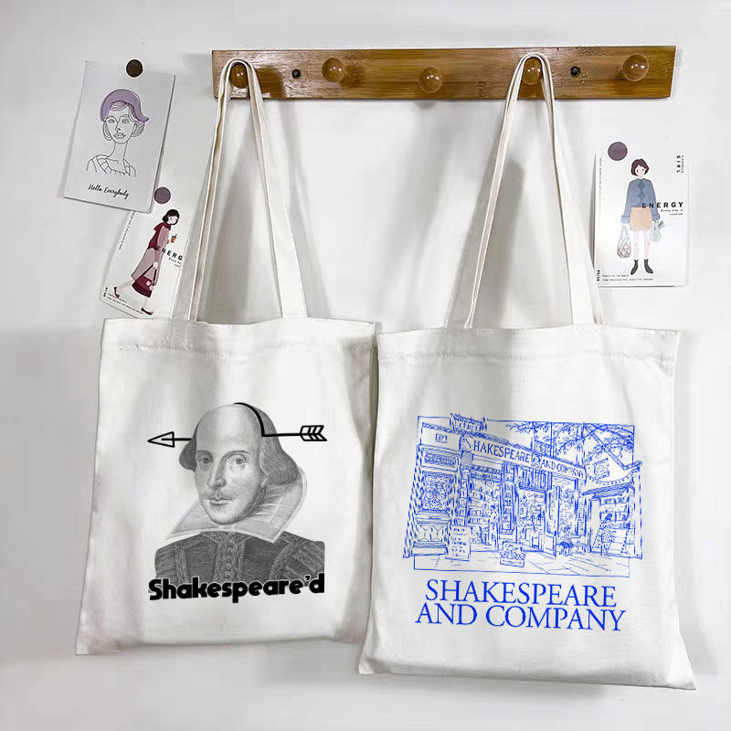 莎士比亚书店帆布包单肩包学生书包周边大容量美术袋通勤文艺女包