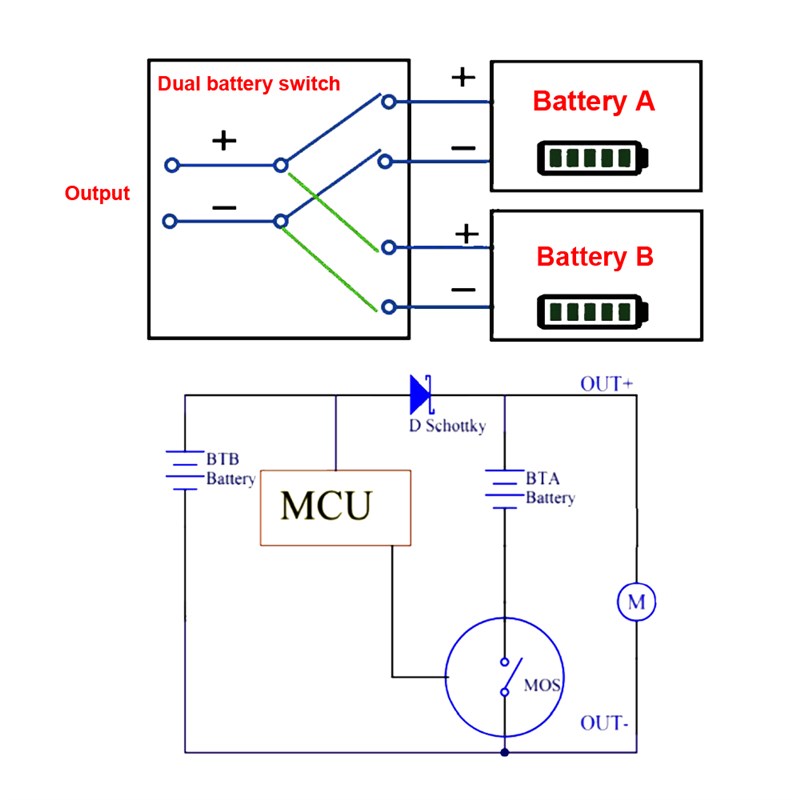 20V-60V锂电池组管理系统电动自行车双电池并联同时放电模块