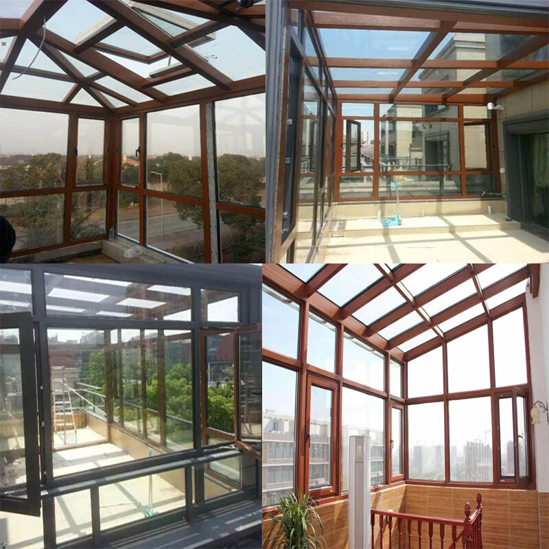 北京定制阳台断桥铝门窗铝合金封露台别墅玻璃花园钢化玻璃阳光房