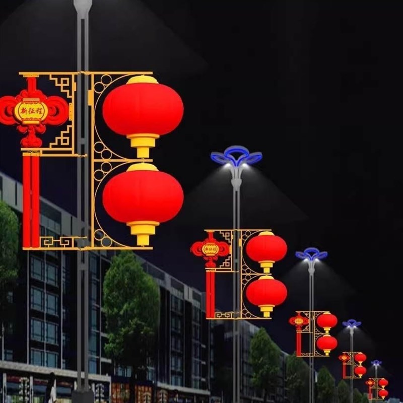户外装饰景观灯户外中国结路灯太阳能LED双面发光防水节日灯箱
