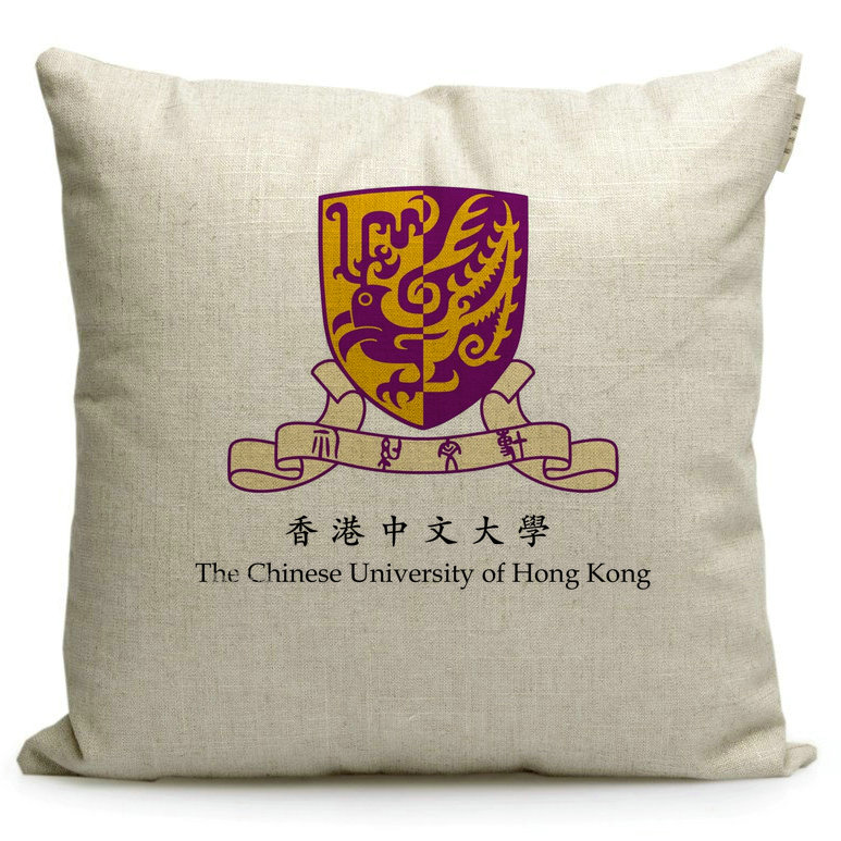 香港中文大学纪念品学生会图书馆装饰品定制校徽标志礼品靠垫抱枕