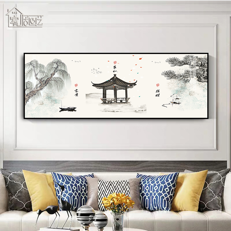 新中式禅意装饰画现代简约文学客厅沙发背景墙壁画主卧室床头挂画