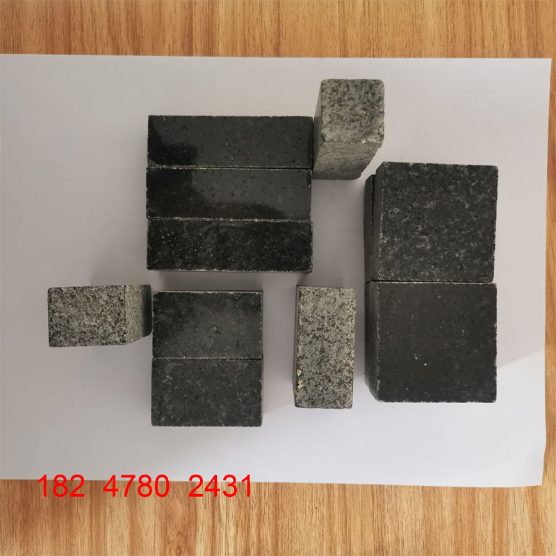 天然黑色花岗岩基材 中国黑 蒙古黑 山西黑石材 机切面小石块圆片
