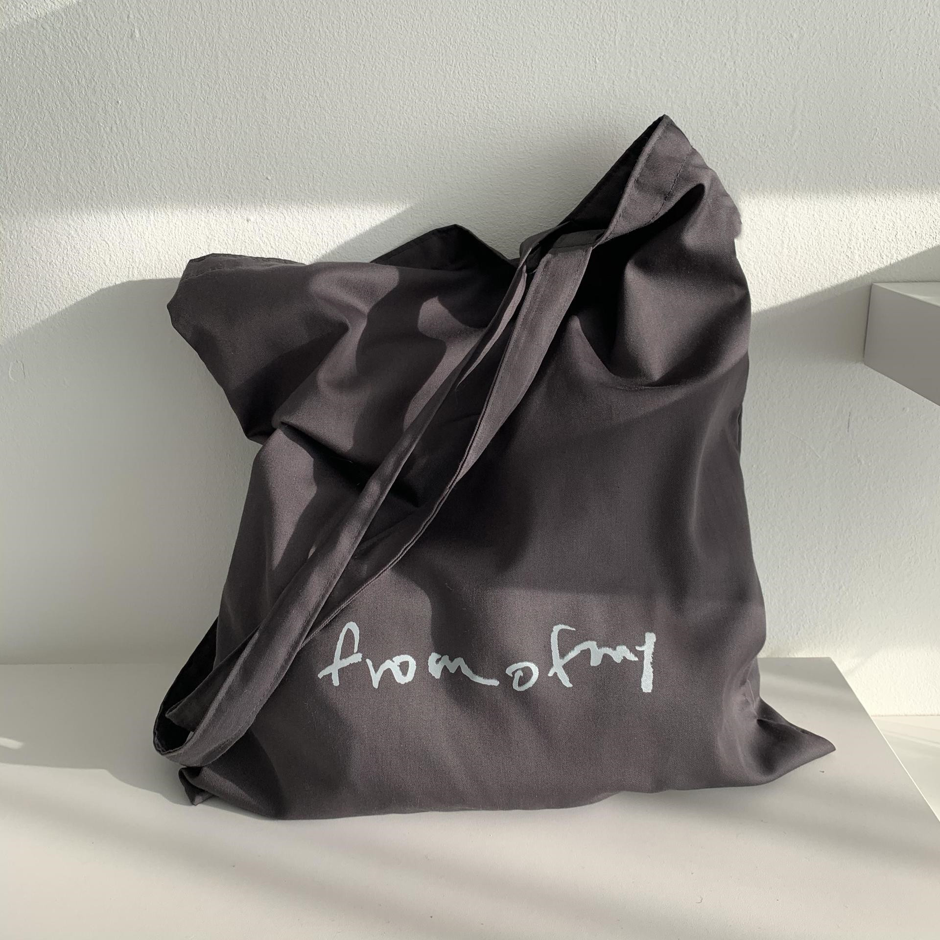 小布自制 新品韩国小众帆布包袋FROM OF MY灰色单肩休闲艺术布袋