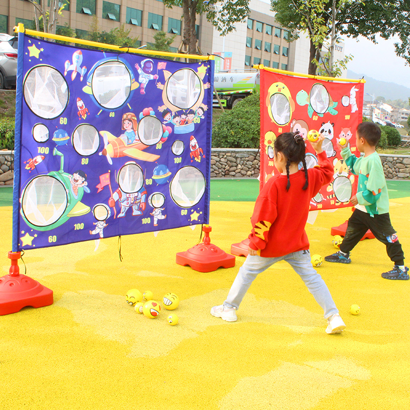 沙包投掷靶盘幼儿园感统训练器材户外儿童投球玩具投准盘带洞网布