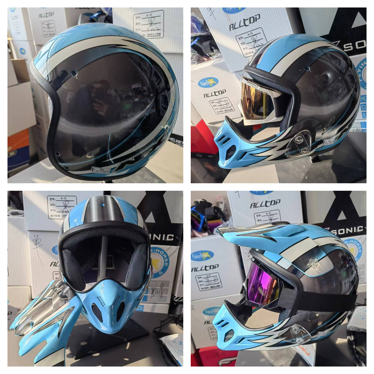 美国AFX.FX8 收藏品哈雷复古电动摩托机车半头盔四季通用多功能组