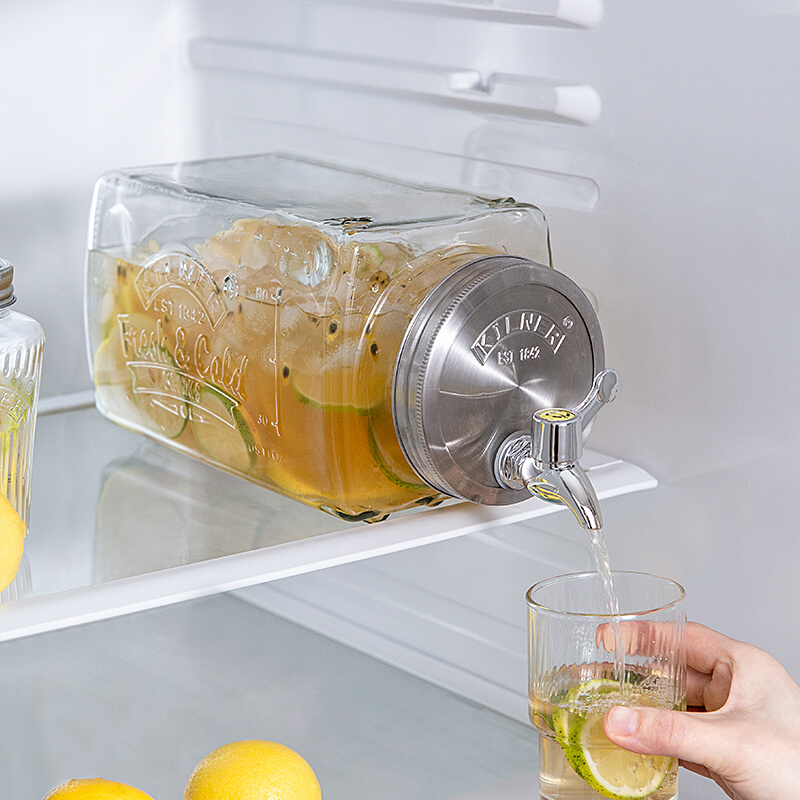 冷水壶带水龙头凉水壶家用装水罐玻璃大容量冰箱柠檬冷泡壶