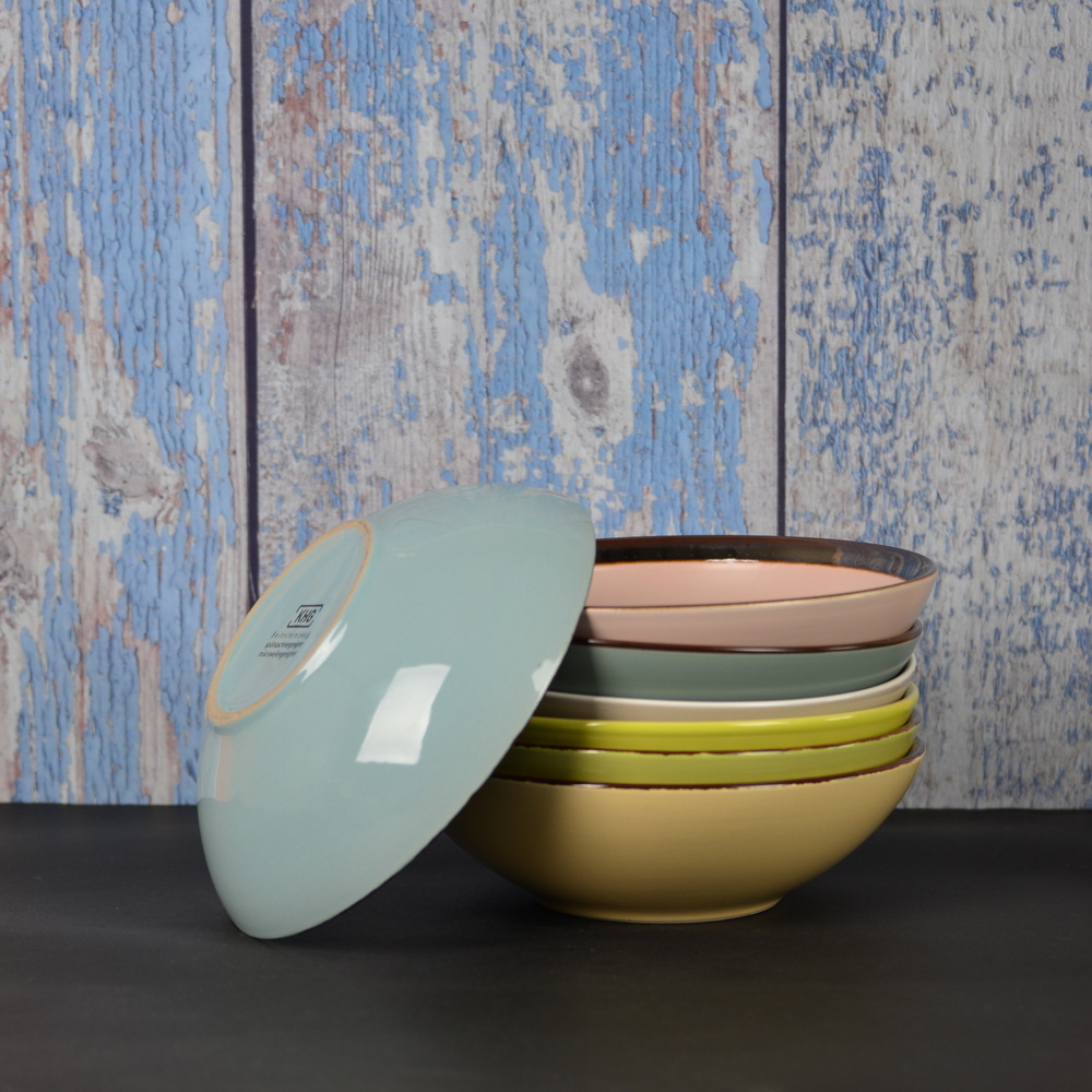 色釉创意7寸陶瓷月光碗餐具碗个性泡面碗家用菜碗日式纯色碗加厚