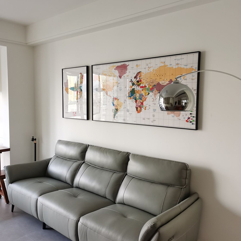 可标记磁吸旅h游足迹地图中国世界旅行记录打卡客厅办公室墙装饰
