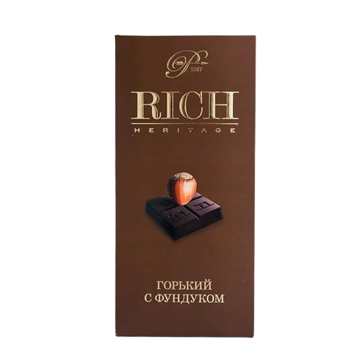 俄罗斯进口巧克力精致牌富翁榛仁杏仁开心果系列黑巧克力办公零食