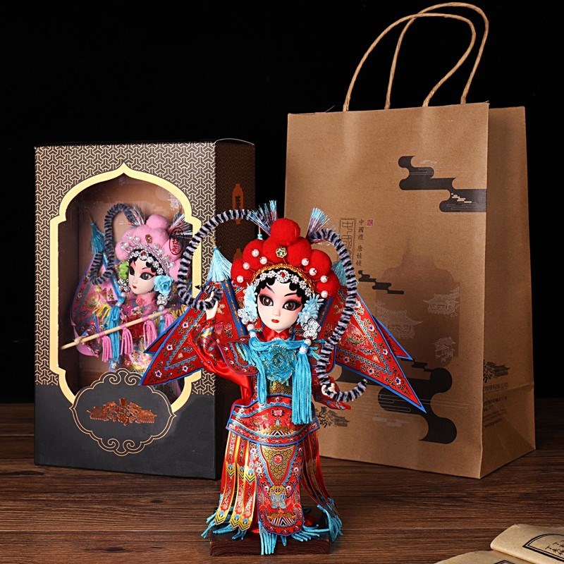 速发北京娟人绢人娃娃摆件京剧人偶中国特色礼物送老外手工艺品