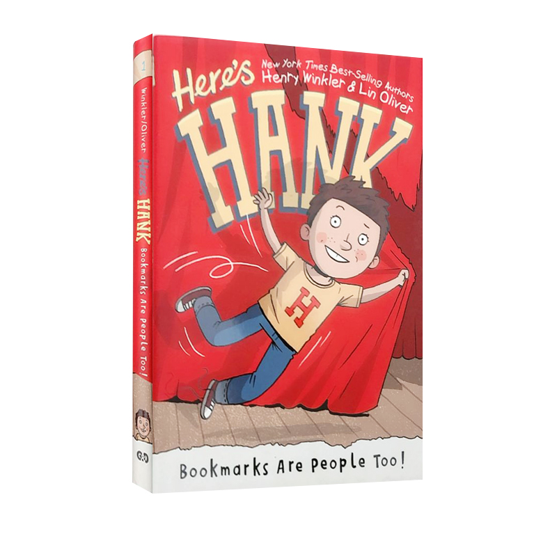 英文原版Here's Hank:Bookmarks Are People Too!儿童章节桥梁书精装中小学生课外读物纽约时报畅销作家Henry Winkler& Lin Oliver