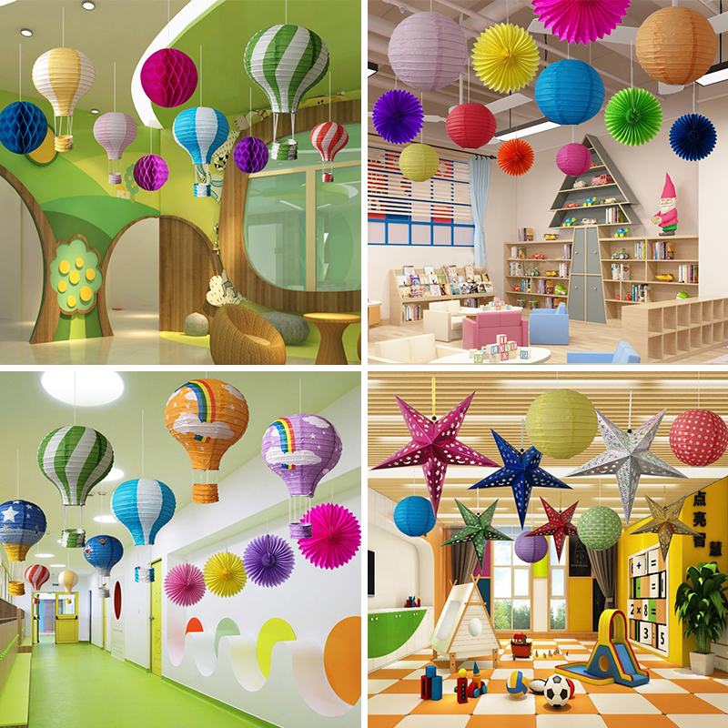 六一装饰商场布置空中热气球挂件店铺天花板创意挂饰幼儿园吊饰