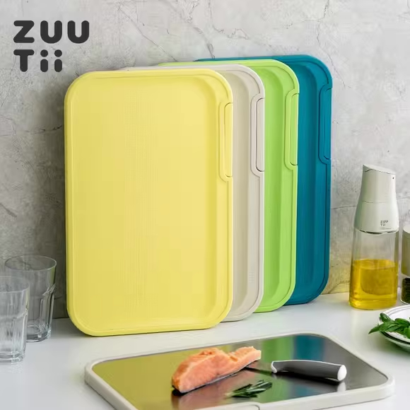 zuutii菜板家用二合一不锈钢加厚抗菌双面切菜板分类案板水果砧板
