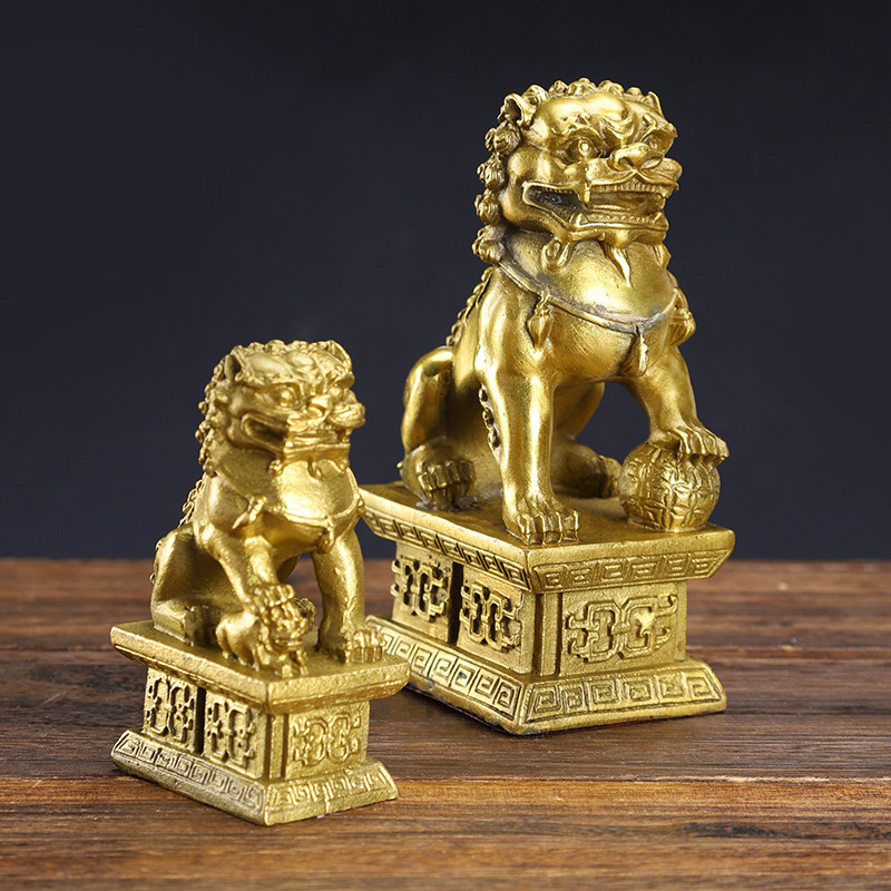 狮子摆件狮摆件一对工艺品器狮铜礼品铜 北京铜