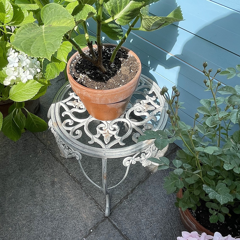 美式乡村复古铸铁雕花小花架 阳台花园庭院户外室内个性装饰花凳