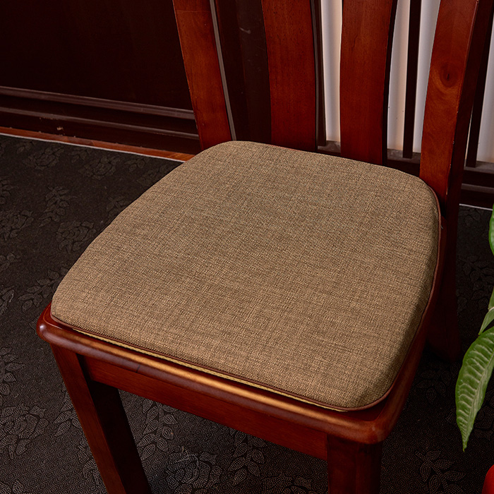 家用棉麻餐椅垫中式纯色实木餐桌椅垫坐垫马蹄形椅子垫防滑可拆洗