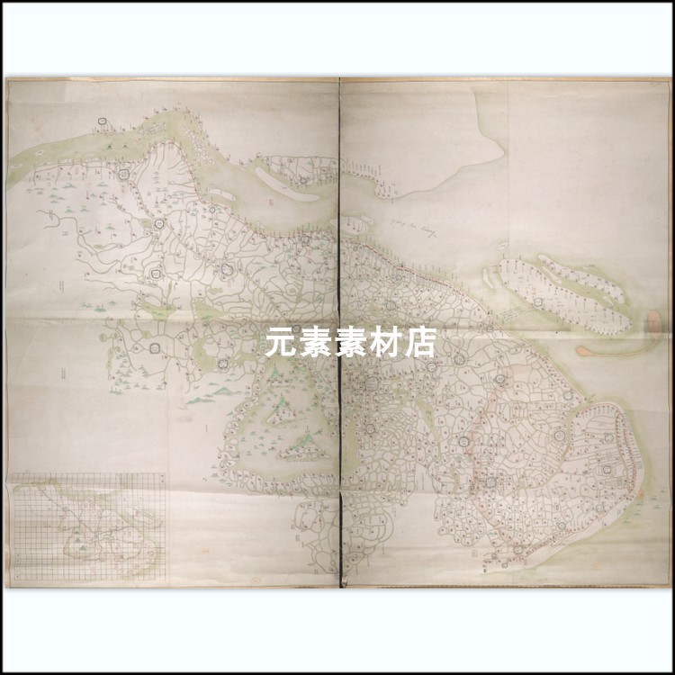 1842年江南水陆营汛全图 清代江苏上海一带老地图 高清电子版JPG
