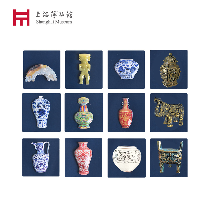 上海博物馆瓷器冰箱贴创意树脂磁贴留言贴中国风饰品礼物纪念品