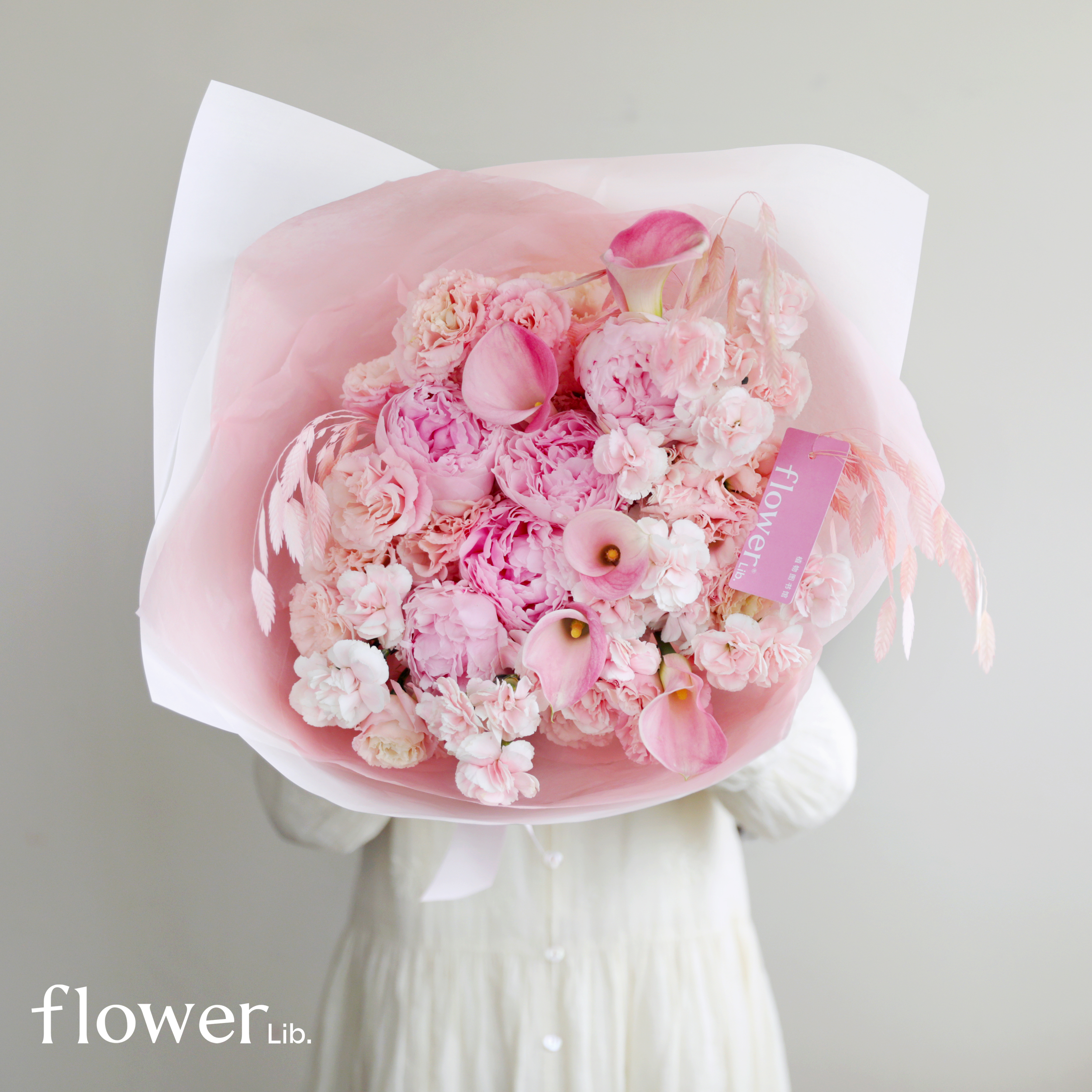 [粉嘟嘟]植物图书馆杭州同城粉色鲜花束送女友朋友妈妈表白纪念