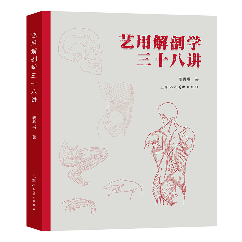 艺用解剖学三十八讲 人体结构绘画教学书籍造型模型素材图集美术教程解剖学笔记书 理解人体形态结构运动学解刨上海人民美术出版社