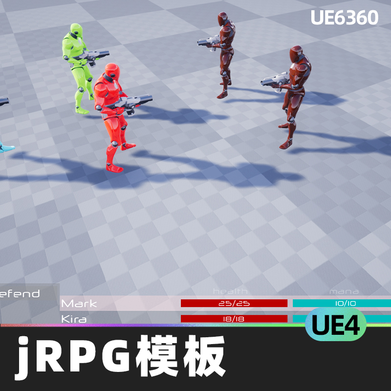 jRPG Template模板蓝图UE4添加角色装备探索地图保存点