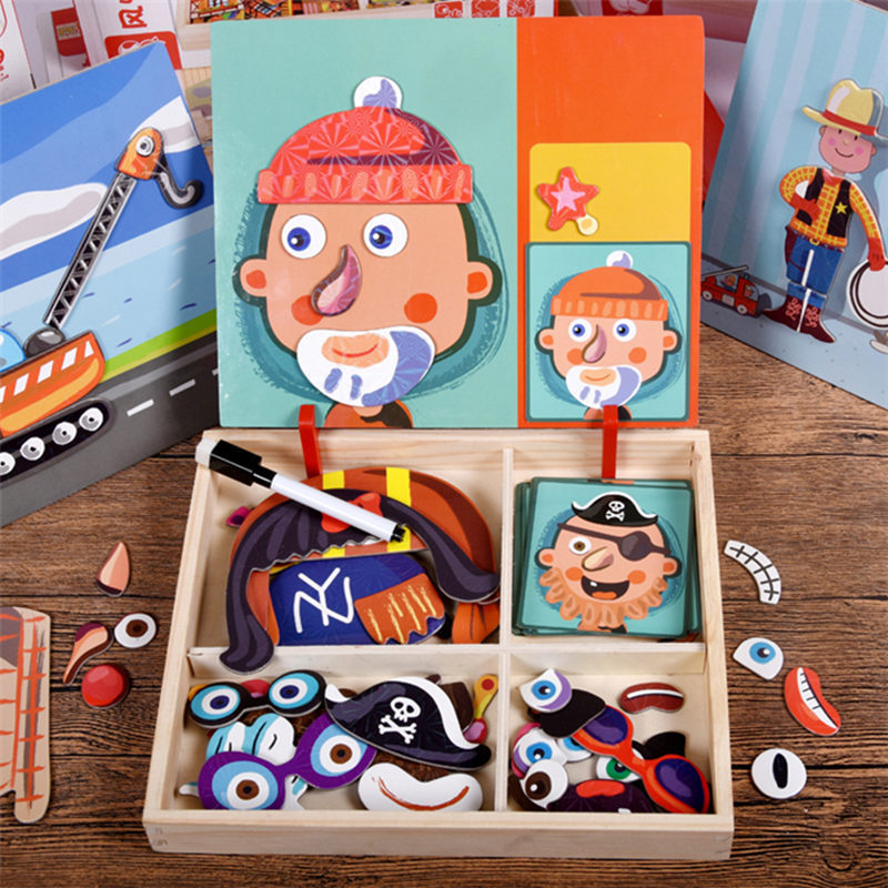 出口欧洲 小红书推荐 儿童早教拼图磁铁书 情景磁力贴拼拼乐玩具